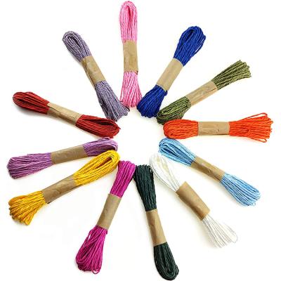 China 12 Colors Raffia Paper Ribbon Convenient Twine Twisted Rope Paper Craft Wrapping Twine for Gift Wrapping Weaving for sale