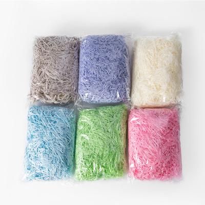 China 100g/bag Recyclable Colorful Paper Shred Decorative Fold Cut Shredded Gift Wrapping And Basket Paper Filling for sale