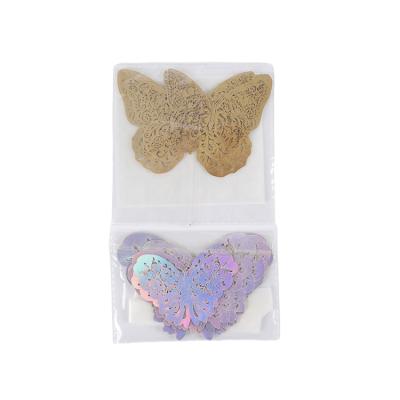 China Home Decorative Up-to-date Metal Cavity Butterfly Pattern Beautiful Home Decor Radium Wine Multicolor for sale