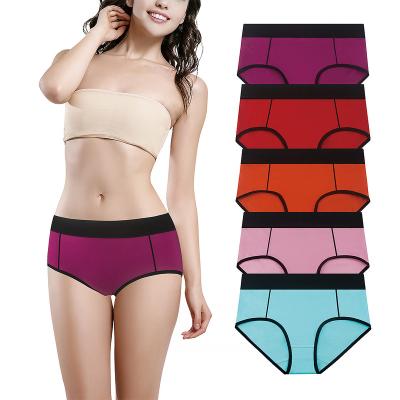 China Hot Selling Breathable Solid Color Sporty Comfort Low Waist High Elasticity Ribbed Cotton Women Panties for sale