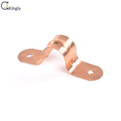 China Wholesale High Quality Steel Clamp Steel U Pipe Tube Strap Two Holes Saddle Clamps Tube For PEX Copper CPVC Tubing for sale