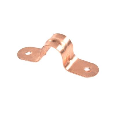 China Piping Support Copper Clad Steel Saddle Clamps Two Hole Straps For PEX CPVC Copper Waterlines Pipe Support for sale