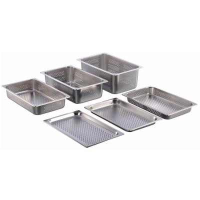 China Restaurnts Airport Railway Station Realwin Stainless Steel Different Sizes Perforated Gastronorm Pan GN Pan With Hole for sale