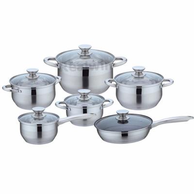 China Sustainable Shape Capsule Bottom Pot Belly Palm Casserole Restaurant Stainless Steel Cookware Sets for sale