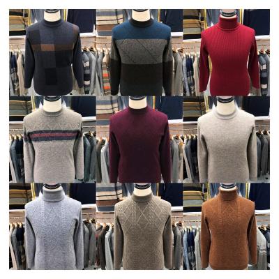 China Autumn and winter thickened men's anti-pilling sweater plus size round neck knit middle-aged men's casual woolen sweater and for sale