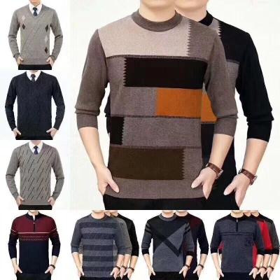 China 2023 new round neck sweater men's fashion pullover sweater men's loose simple cardigan for sale