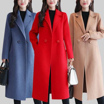 China Autumn and winter popular border breathable long-sleeved loose woolen women's plaid shirt coat for sale