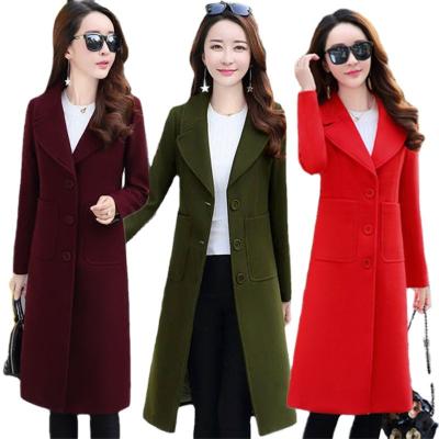 China New Breathable Winter Double Sided Wool Women's Mid-Length Cross-Breasted Coat Soft Wind Loose Thin Woolen Coat for sale