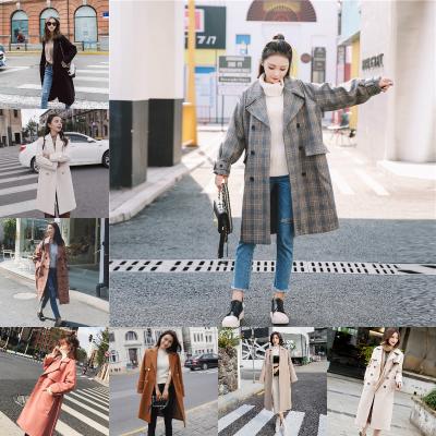 China 2023 New Women's Autumn/Winter Korean Wear Mid Length Reversible Wool Coat Viable Woolen Coat for sale