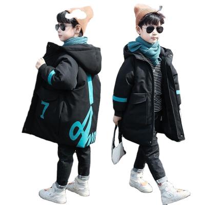 China 2023 New Autumn/Winter New Solid Color Children's Down Coat Boys Cotton Hooded Lightweight Warm Coat Viable for sale