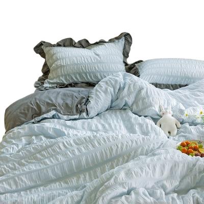 China Anti-Pull High Level Quality Pure Color Bedding Set Comforter Cover Super Soft for sale