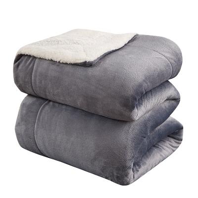 China Custom price anti-pilling solid warmer blanket other throw fleece flannel blankets for winter 70*100 cm for sale