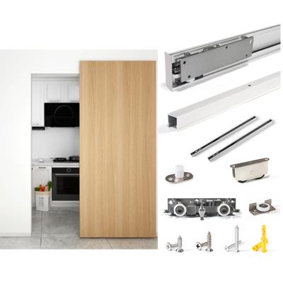 China Factory Manufacture Windproof Simple Track Design Invisible Hidden Sliding Door Hardware For Wooden Door for sale