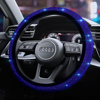 China Diamond Fashion Anti Slip Novelty Shiny Diamond Rhinestones Crystal Car Steering Wheel Cover for sale