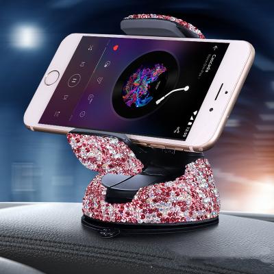 China Luxury Hot Selling Universal 360 Rotation Car Phone Holder Diamond Bling Universal Car Air Duct Holder Stand Phone Holder for sale