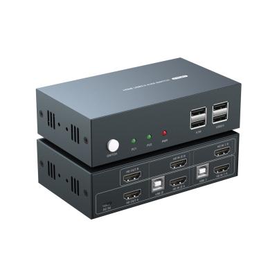 China EDID Function Kvm Console Manufacturer Cheap Hot Plug And 2 PORTS 4K* 2K@30Hz USB2.0 Double China Display HD MI KVM SWITCH for sale