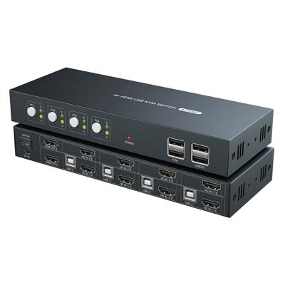 中国 High Quality Direct One Key Keyboard Hdmi Arc Switcher Dual Ports Puller 4K 30hz Kvm Monitor 4 Switches 販売のため