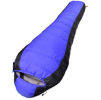 China Envelope Type 4 Season Lightweight Portable Waterproof Camping Goose Down Mummy Sleeping Bag With Small Packet for sale