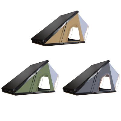 China Aluminum Roof Top Triangle Tent Car Hard Shell Roof Top Tent Straight Bracing Type Automatic Opening for sale