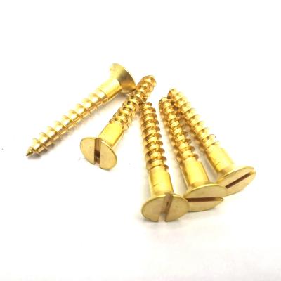 China Flat Brass Flat Head Self Tapping Slotted Wood Screw for sale