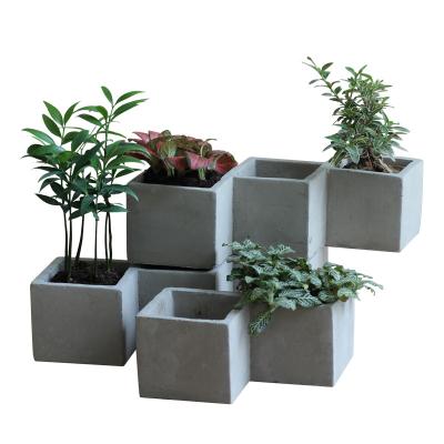 China Simply Wholesale Nordic Simple Style Cement Plain Flower Pot With Drainage Hole For Decor for sale