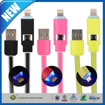 中国 電光が付いている USB のデータ転送ケーブル SYNC 充満 2 1 のデュオ 販売のため