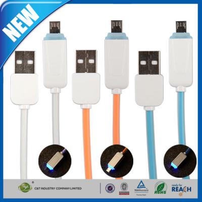 China LED-helle Mikrohandy USB-Kabel-Daten-Synchronisierungs-Aufladungsschnur für Samsung S6 zu verkaufen