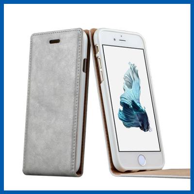 China Iphone 6S mais o couro dianteiro in-folio traseiro do telefone da aleta encaixota o vertical aberto à venda