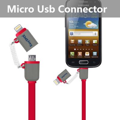 China Cable rojo del Usb del teléfono celular con el conector del relámpago y el conector USB micro en venta