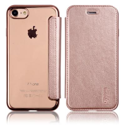 China Durable PU Folio Flip Cell Phone Leather Cases With Clear Soft TPU Back Cover for sale