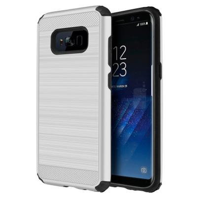 China Brushed Metal Textured Anti - Slip Grip Rugged Cell Phone Case For Samsung Galaxy S8 for sale