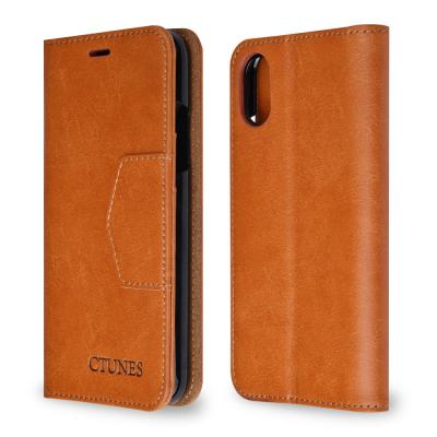 China Iphone X Leather Wallet Case , Iphone 8 Protective Case Flip with Credit Card Slot for sale