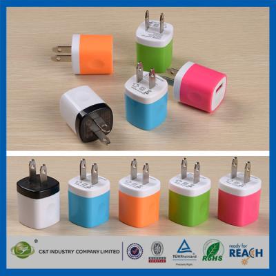 China USB Travel Home 1.0 Amp Power Adapter Wall Charger Plug For Iphone 6 / 6 Plus 5s Samsung for sale