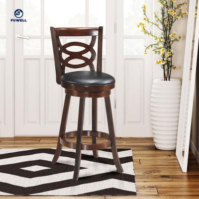 China Vintage & Counter Espresso Swivel Elegant Height Upholstered Dining Chair With Cushion Seat for sale