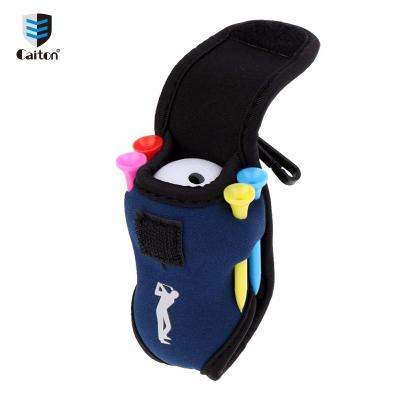 China Hot Selling Neoprene Caiton Golf Ball Mini Carry Belt Clip Golf Tag Holder Pouch For Golfer for sale