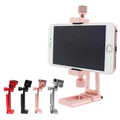 China Adjustable Universal Mobile Phone Smartphone Camera Mount Adapter Mobile Phone Clip Holder Bracket Adapter For Tripod Stand for sale