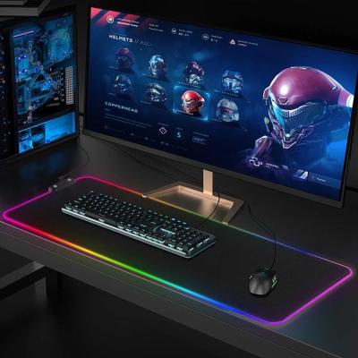 China RGB LED RGB LED Backlight Luminous Gaming Mouse Pad with HUB Port for Keyboard for sale