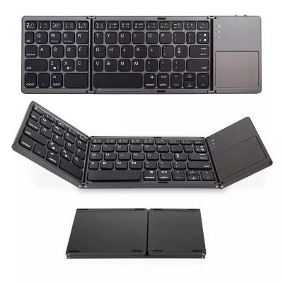 China Wireless Keyboard, Foldable Wireless and USB Wired BT Mini Rechargeable Wireless Keyboard with Touchpad Mouse for Android Windows PC for sale