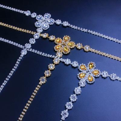 China Other Rhinestone Waist Chain Lingerie In Yellow Flower Shape for sale