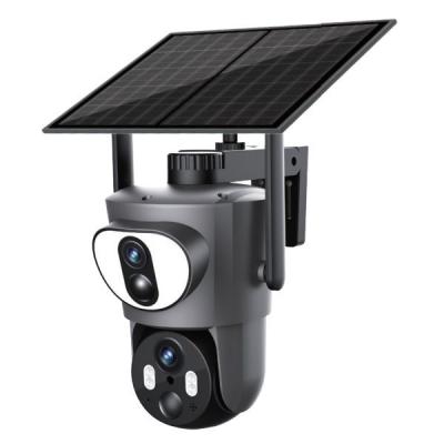 China Dual Lens Dual Linkage Dual View Ubox 4G Solar Camera 5-40M  IR Distance for sale