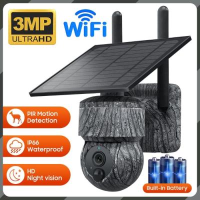 China 3MP de resolución WIFI cámara solar con batería PIR detección Mini PTZ en venta