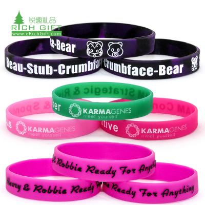 China Wholesale No Min Free Shipping Custom Sport Double Sided Printing Wrist Band Silicone Wristband for sale