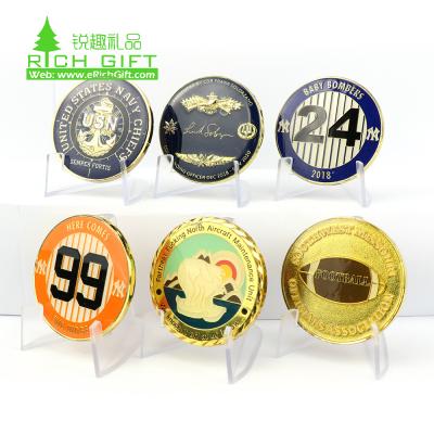 China Cool Hard Enamel Europe Cost-competitiveness Epoxy Sports Soccer Party Souvenir Custom Challenge Coin for sale