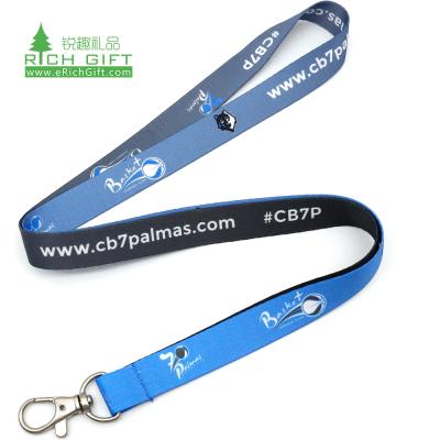 China Fashionable wholesale custom printed logo sublimation heat transfer neck polyester lanyard for promotional gift for sale