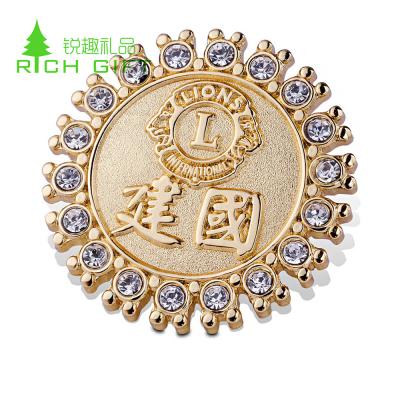 China Europe factory price custom white metal stamping gold plating enamel logo lapel pin for sale