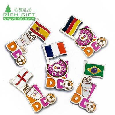 China Wholesale Personalized China Metal Enamel World Cup Country Flag Custom Lapel Pin For Promotion for sale