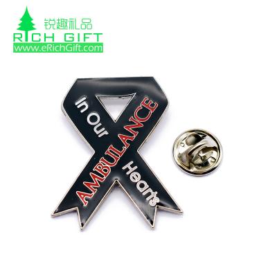 China Wholesale Custom Metal Enamel Resin Soft Breast Cancer Awareness Ribbon Pin Badge Magnetic For Promotion for sale