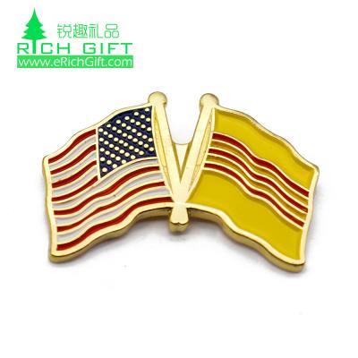 China China manufacturers custom metal stamping soft enamel national country flag lapel pin for promotion for sale