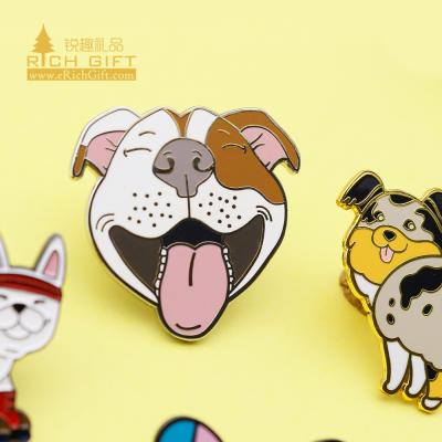 China High Quality Custom Metal Europe Badge Custom Dog Enamel Soft Enamel Dog Brooch Pin Dog Enamel Lapel Pins for sale