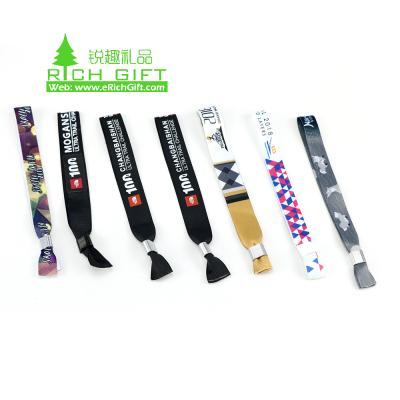 China China made in china cheap custom design your own sublimation logo printing fabric DJ wristbands with snap lock for sale